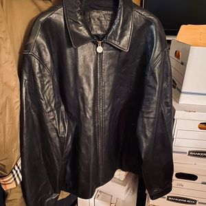 No brand Leather Jacket 	Black 	No Size (L?)